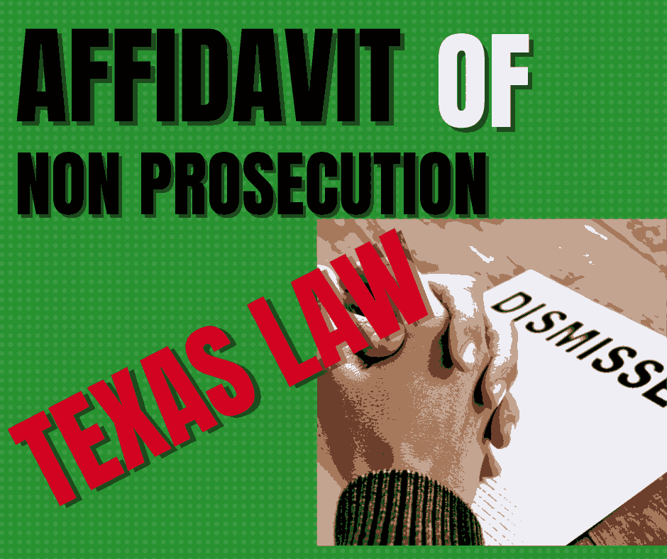 Affidavit Of Non Prosecution Texas Drop Charges In Texas 